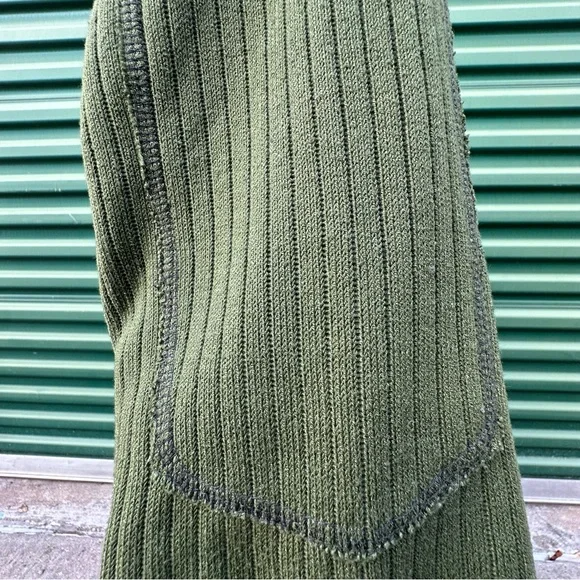 Columbia Olive 1/4 Zip Sweater Workwear Gorpcore Outdoor Hiking Long Sleeve - Picture 7 of 9